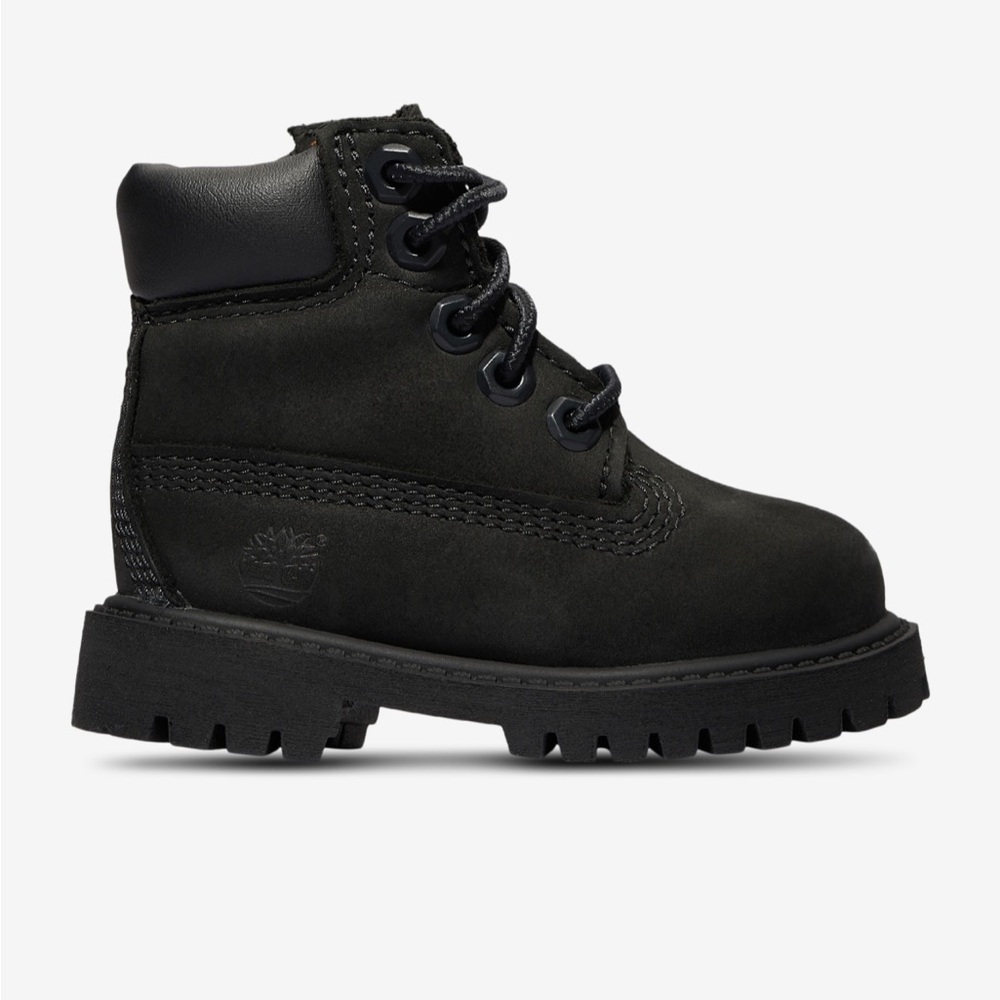 Kids Black Lace-Up Boots